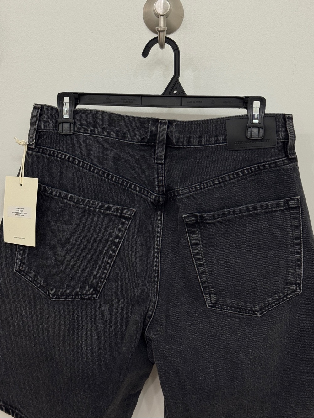 Citizens of Humanity Ayla Jean Shorts Vintage Black size 27 long 9" inseam jorts - Picture 8 of 16